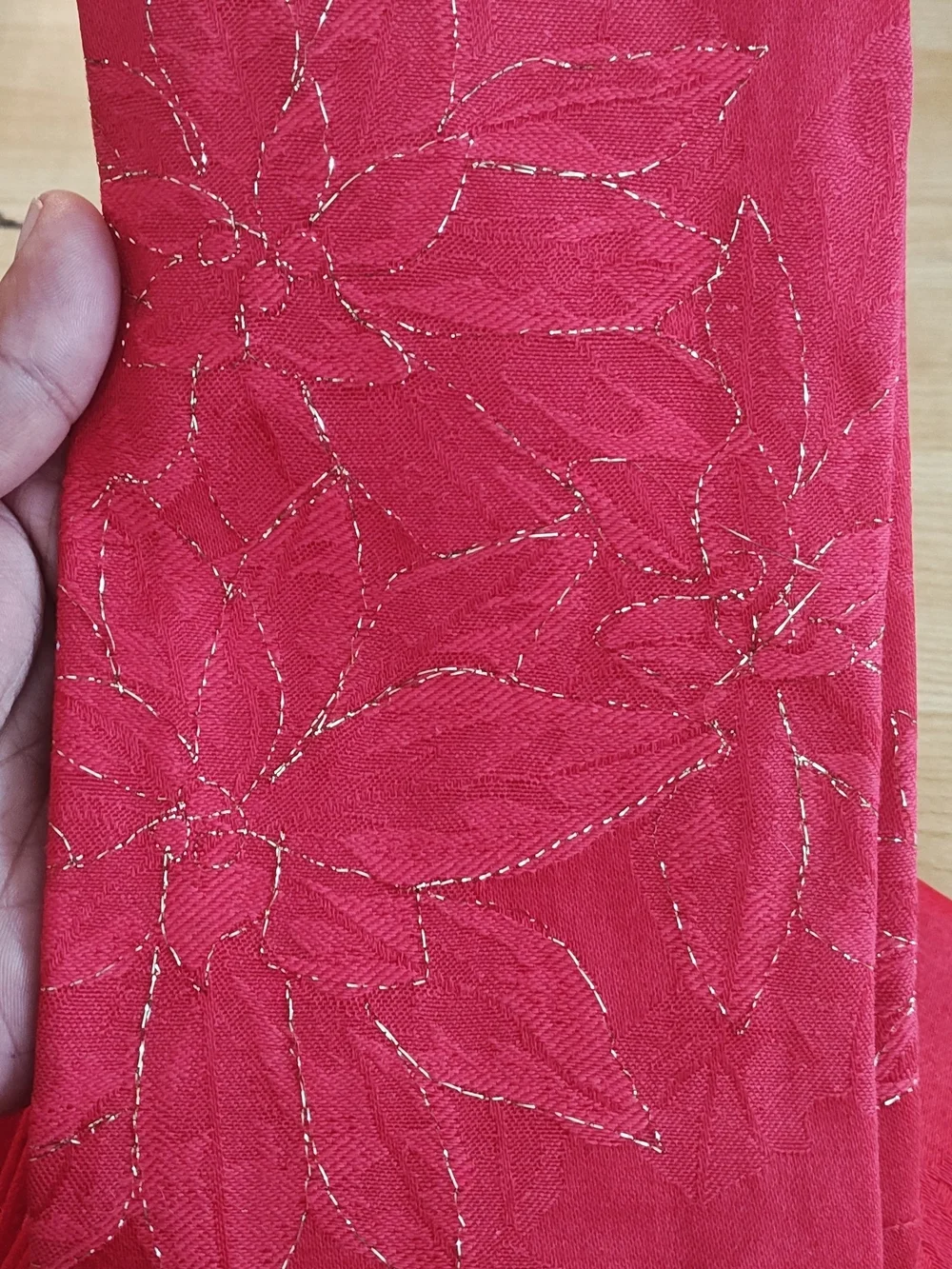 Lot 7  Vintage Cloth Holiday Table Napkins Red Damask Fabric 15x15